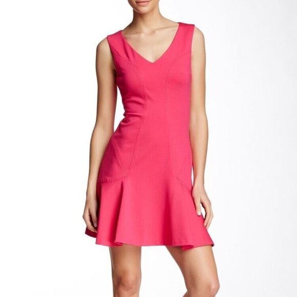 Diane von Furstenberg Carla Sleeveless Flared-Hem Dress in Jazzberry Pink - Picture 1 of 15